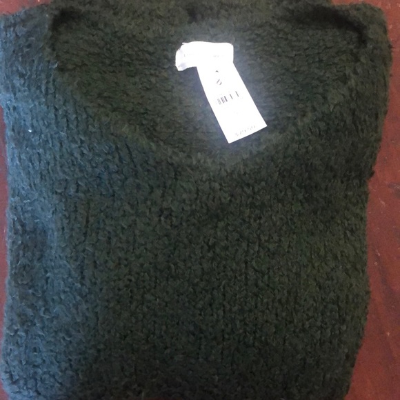 Lou & Grey Fuzzy Hunter Green Sweater size small. - Picture 3 of 4